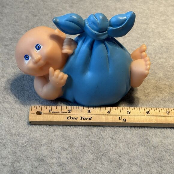 Vintage 1983 Star Power Cabbage Patch Baby Boy in A Blue Blanket Coin Bank - Picture 3 of 8